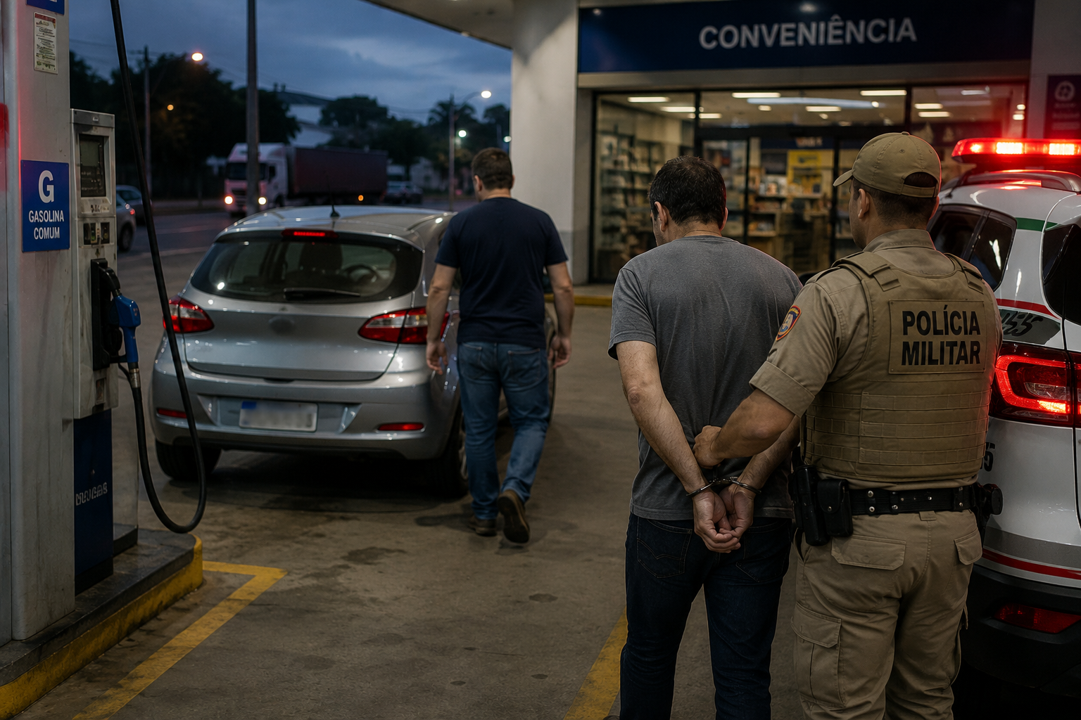 Homem foge de posto de gasolina sem pagar e acaba preso