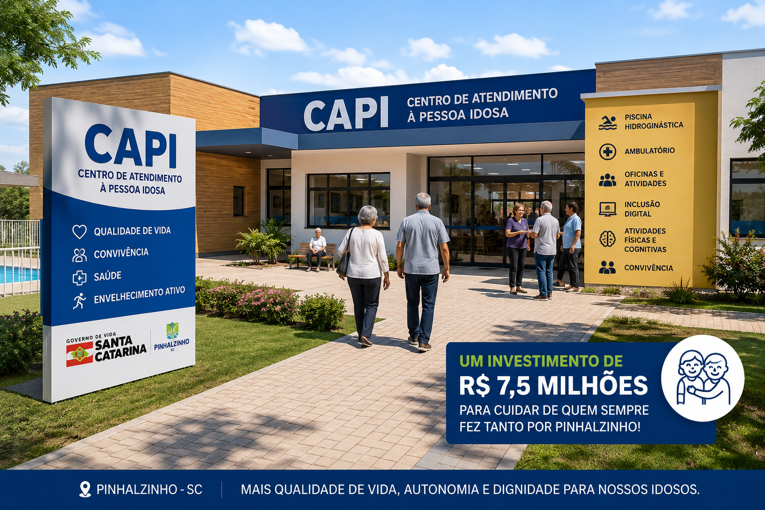 Pinhalzinho será contemplado com centro de R$ 7,5 milhões voltado ao atendimento de idosos